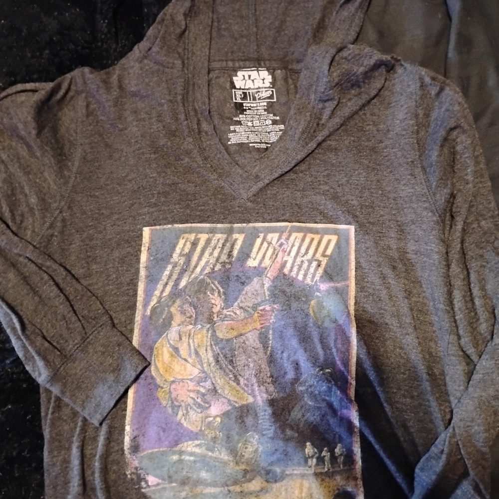 Graphic Pullover Hoodie with Vintage Star Wars
